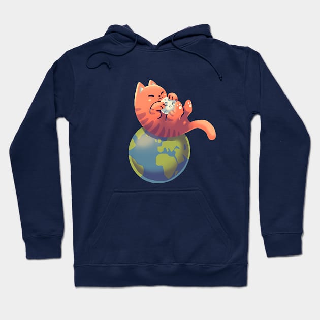 Cats in Space Moon // Universe, Kittens, Feline Hoodie by Geekydog